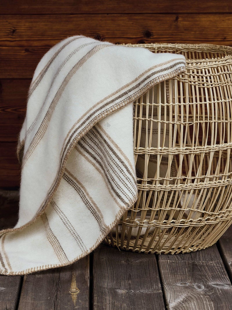 Plaid laine mélangée et mohair BAYONNE Marron caramel - Kiabi