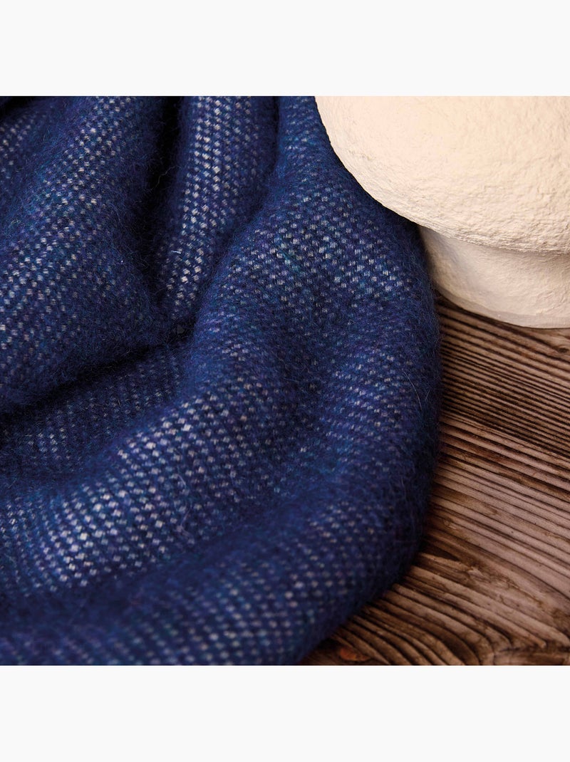 Plaid laine osloo Bleu gris - Kiabi