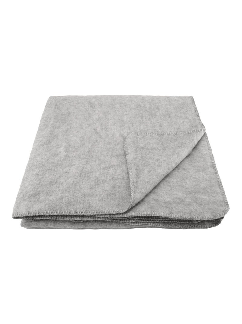Plaid laine OSLOO Gris perle - Kiabi