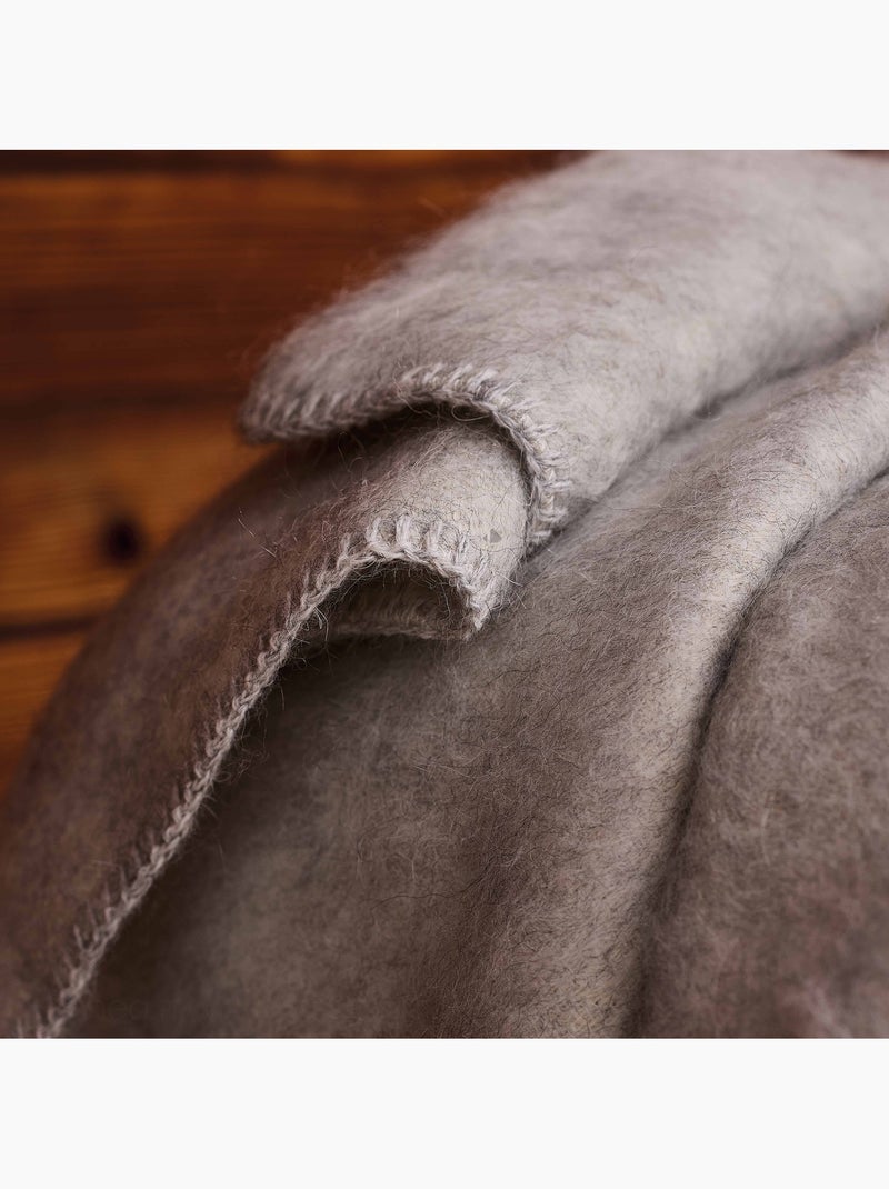 Plaid laine OSLOO Gris perle - Kiabi