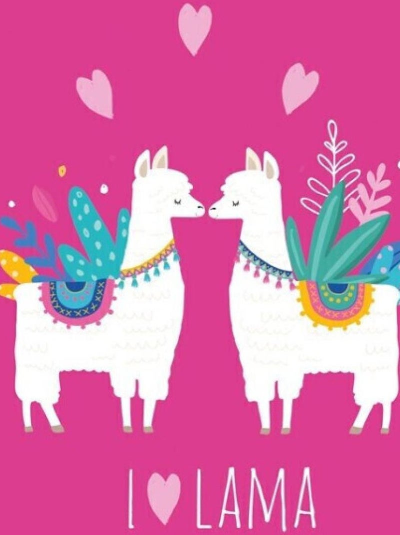 Plaid Lama - -I Love Lama- Multicolore - Kiabi