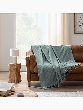 Plaid LILIA – 100 % coton – Plaid à franges