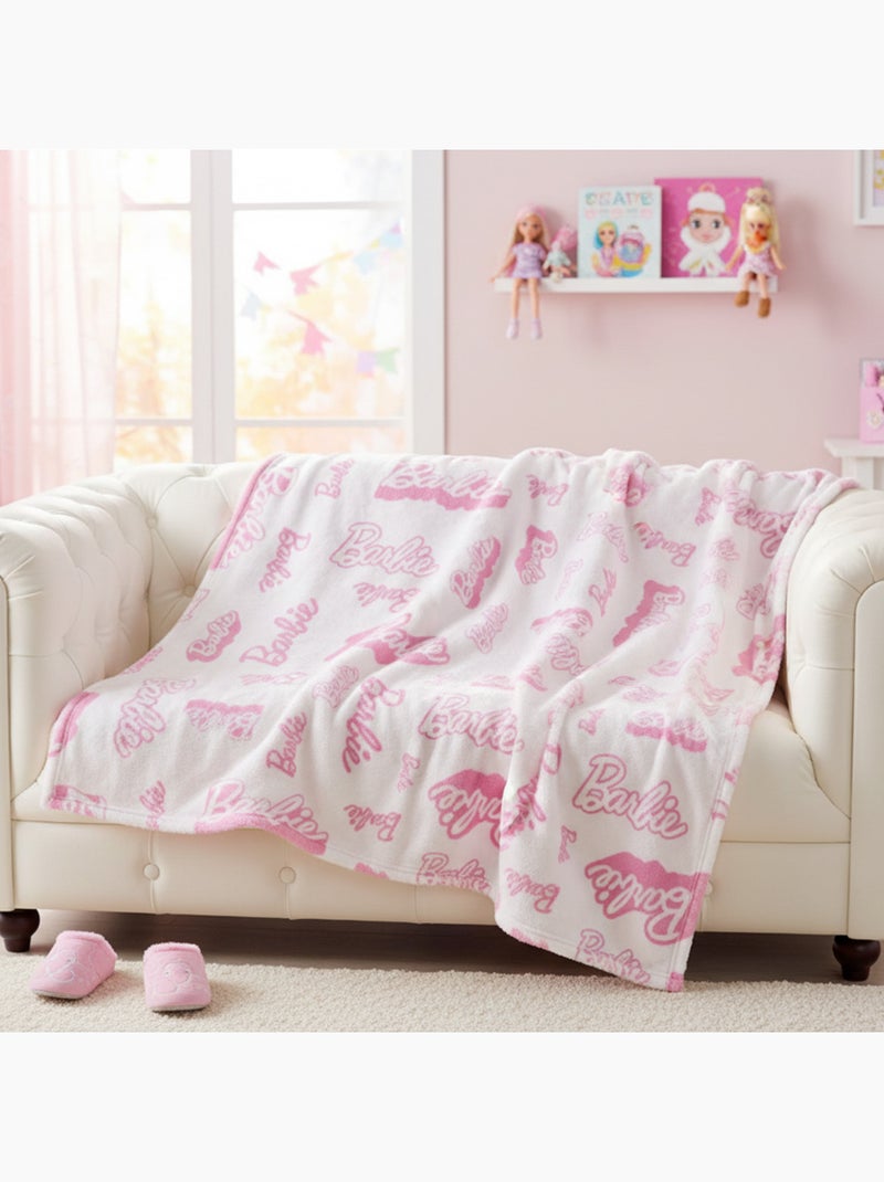 Plaid logo Barbie polyester Blanc - Kiabi