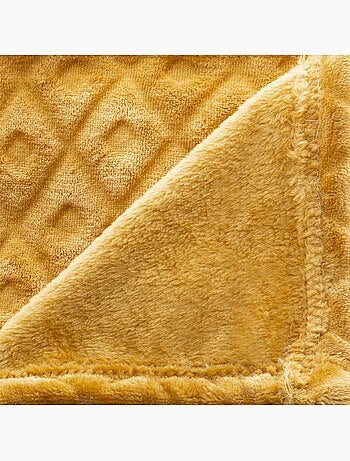 Plaid en flanelle motif losange en relief losan