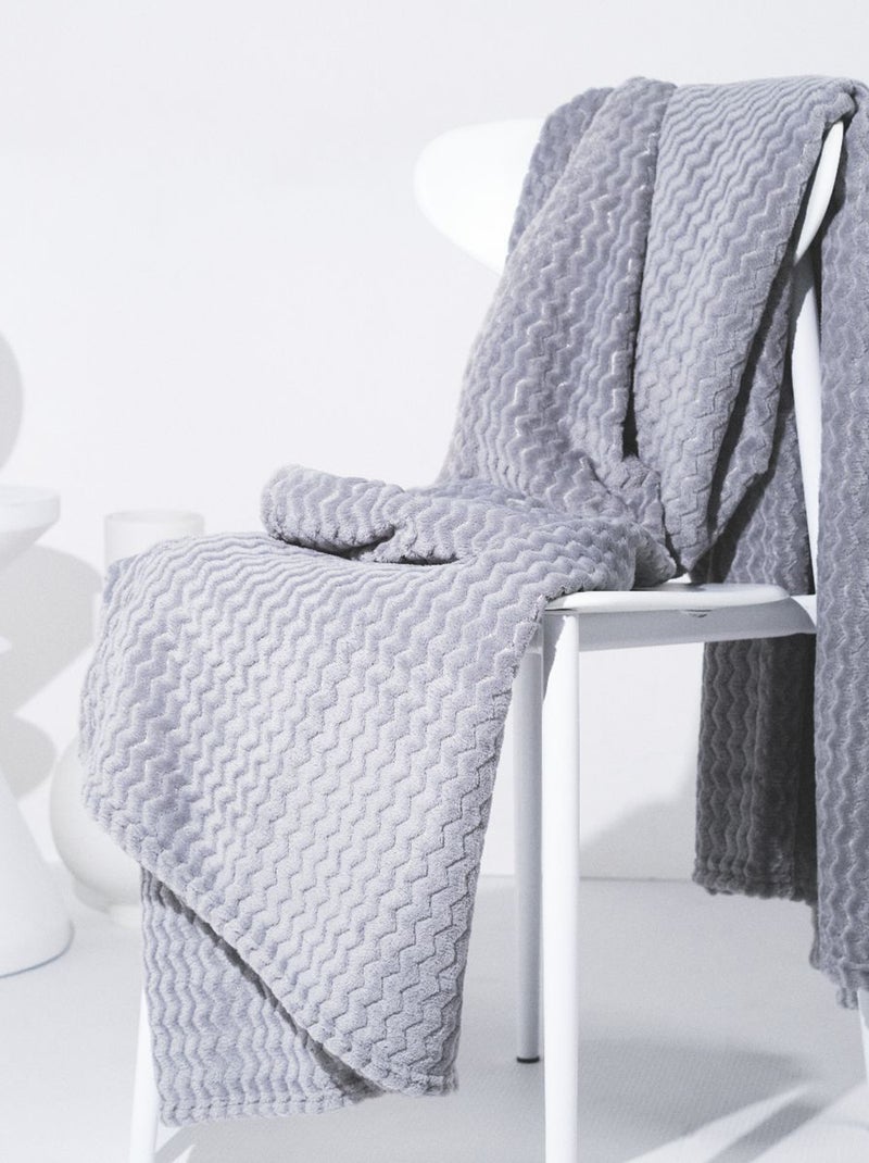 Plaid maille douce gris - Kiabi
