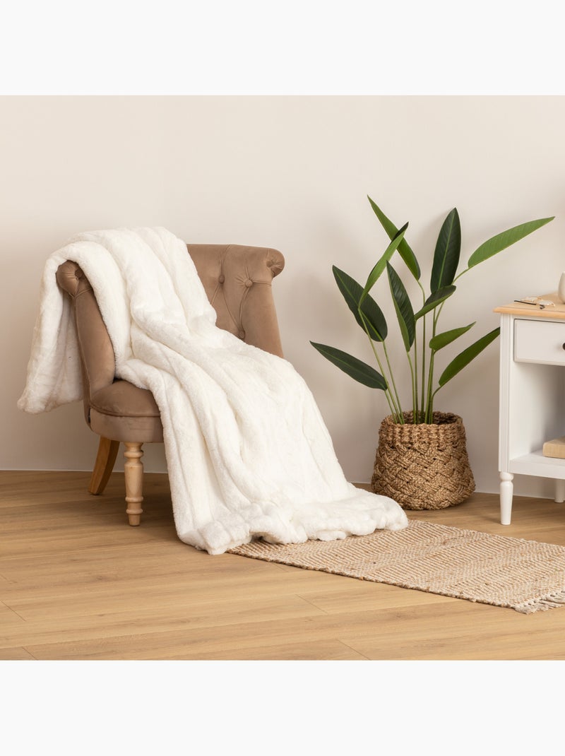 Plaid MANOIR Blanc - Kiabi