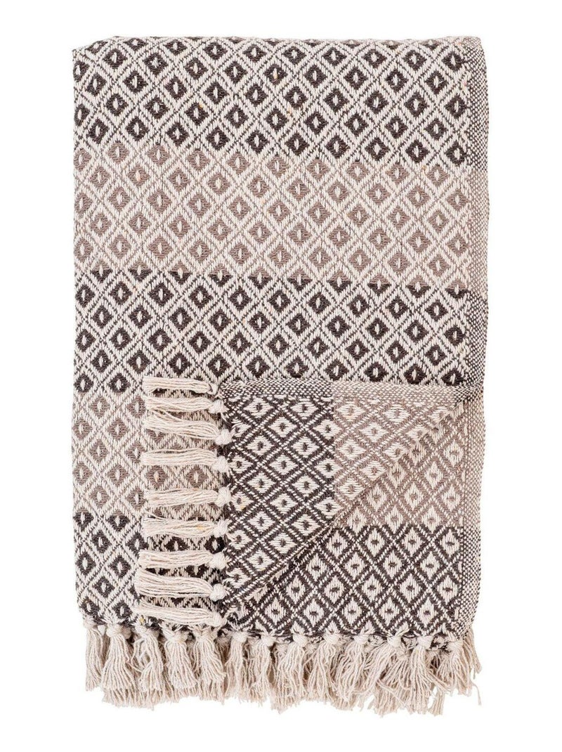 Plaid marron, beige et blanc 130 x 180 cm - House Nordic Marron - Kiabi
