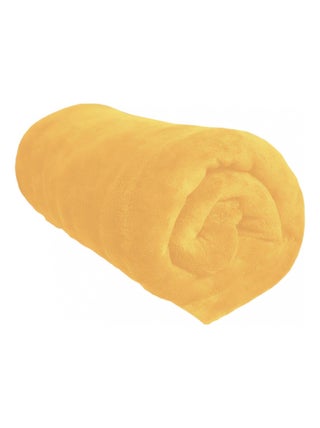 Plaid MICROFIBRE polaire 140x200 cm jaune, par Soleil d'Ocre