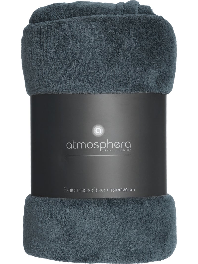 Plaid microfibre uni KIESA Bleu - Kiabi