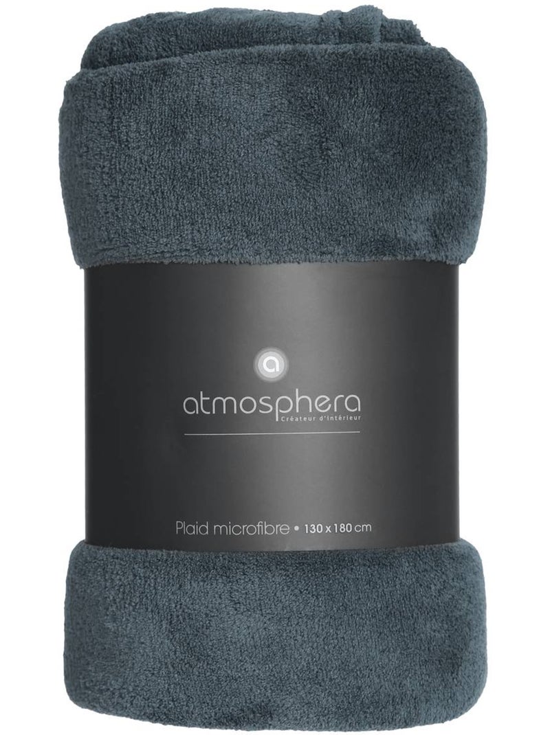 Plaid microfibre uni KIESA Bleu - Kiabi