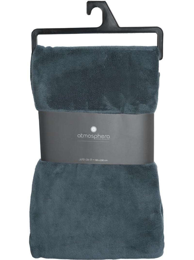 Plaid microfibre uni KIESA Bleu - Kiabi