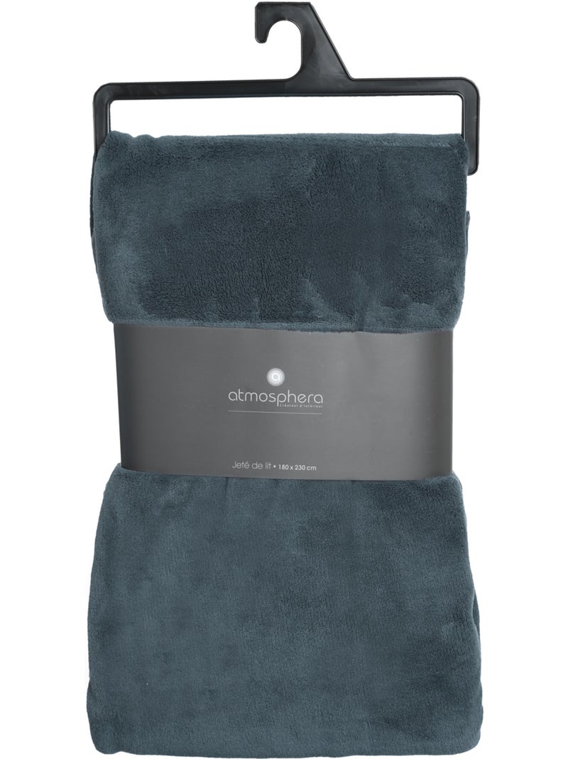 Plaid microfibre uni KIESA Bleu - Kiabi