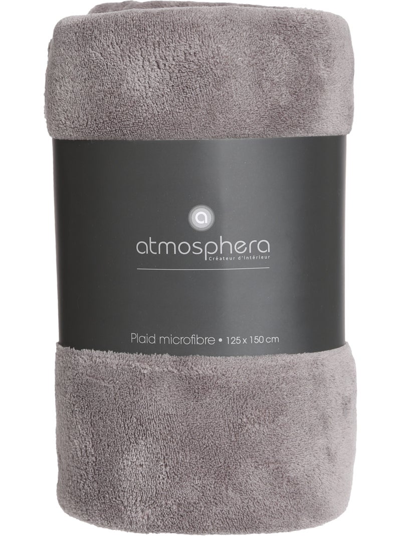 Plaid microfibre uni KIESA Gris - Kiabi