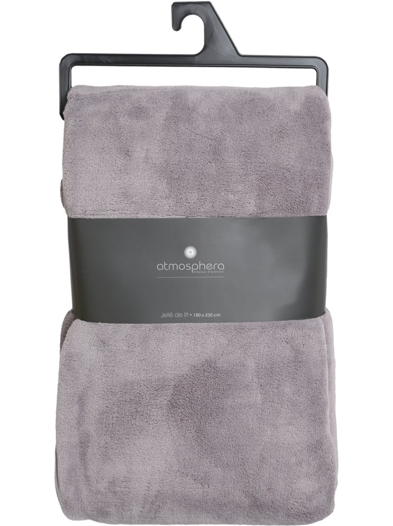 Plaid microfibre uni KIESA Gris - Kiabi