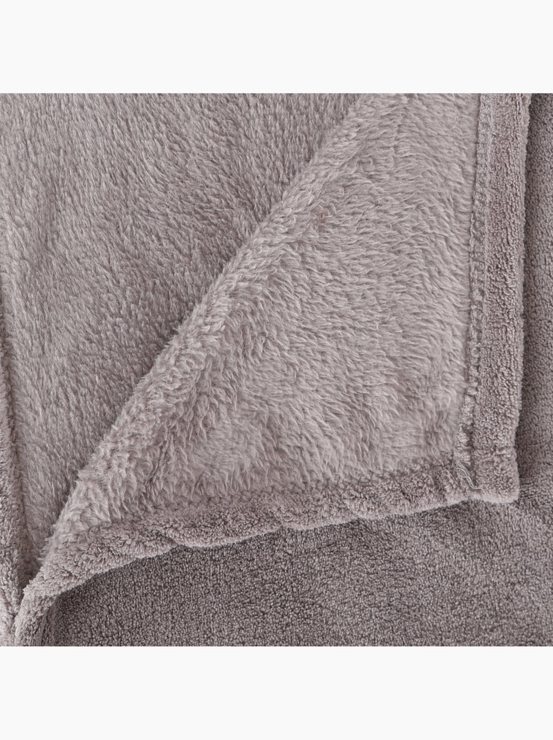 Plaid microfibre uni KIESA Gris - Kiabi