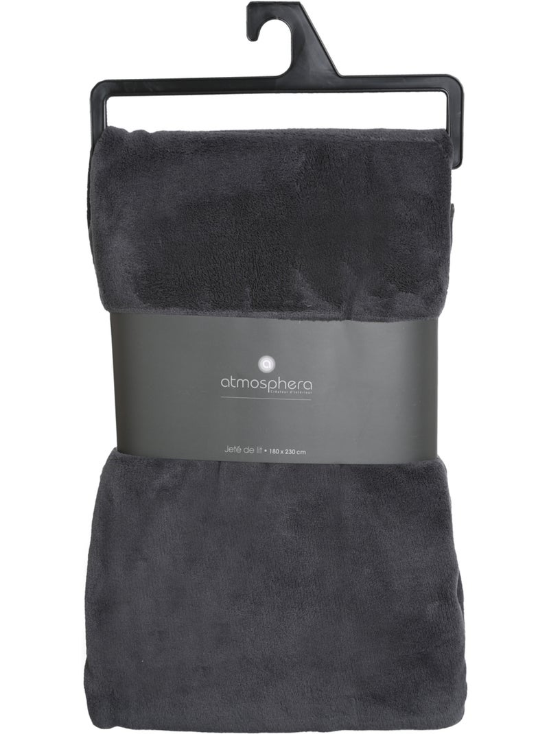 Plaid microfibre uni KIESA Gris foncé - Kiabi