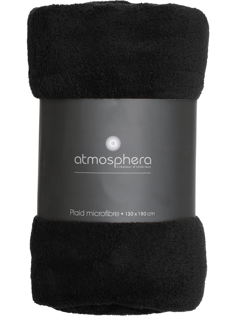 Plaid microfibre uni KIESA Noir - Kiabi