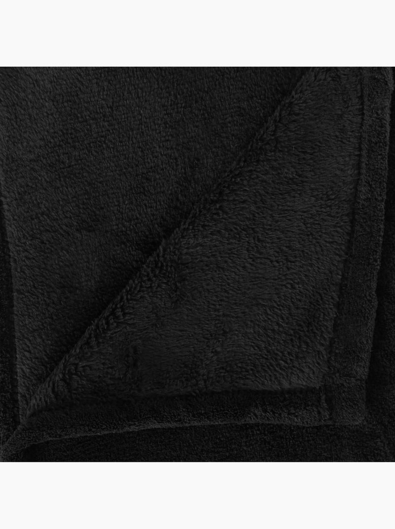 Plaid microfibre uni KIESA Noir - Kiabi