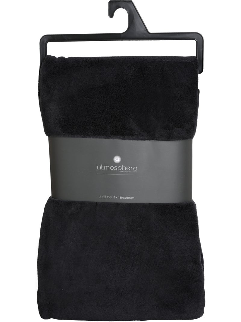 Plaid microfibre uni KIESA Noir - Kiabi