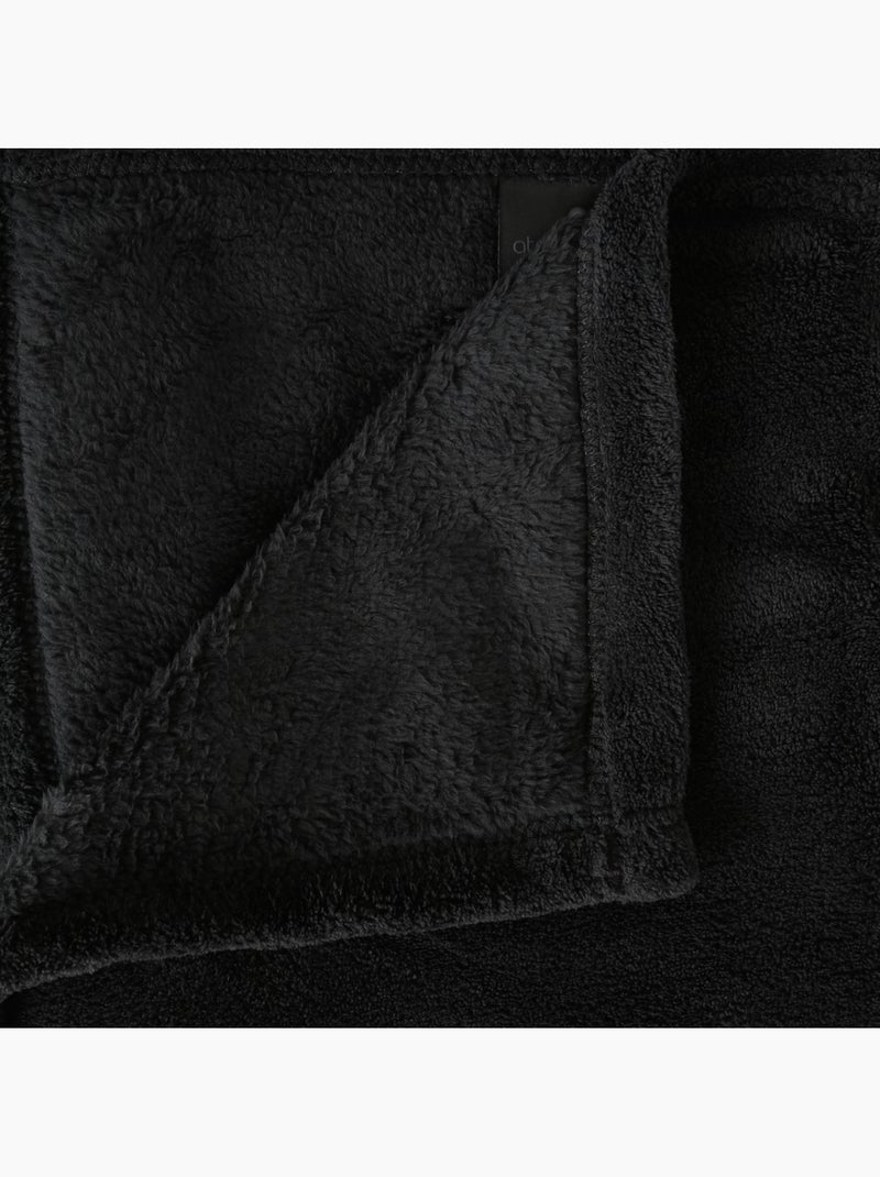 Plaid microfibre uni KIESA Noir - Kiabi