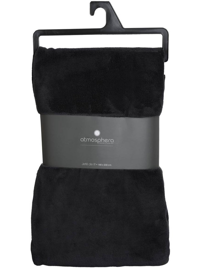 Plaid microfibre uni KIESA Noir - Kiabi