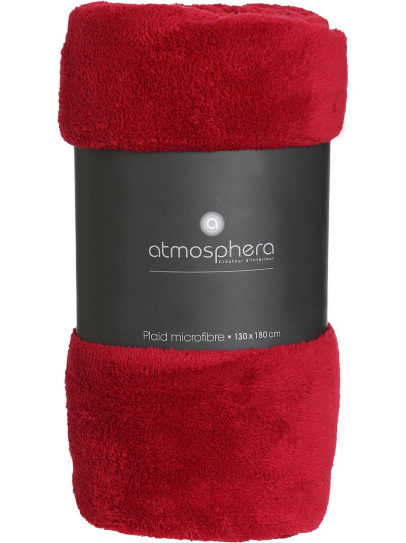 Plaid microfibre uni KIESA Rouge - Kiabi