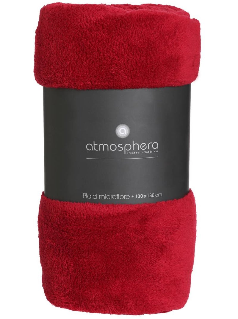 Plaid microfibre uni KIESA Rouge - Kiabi