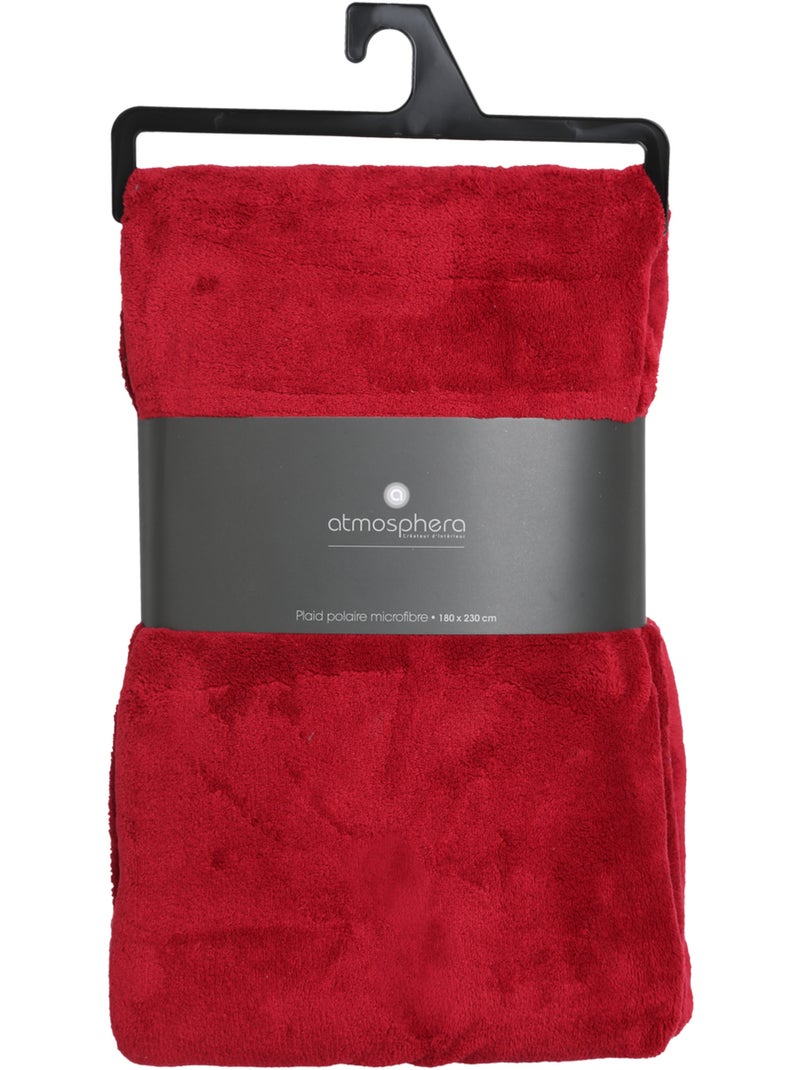 Plaid microfibre uni KIESA Rouge - Kiabi