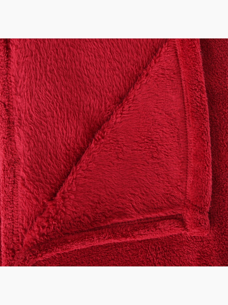 Plaid microfibre uni KIESA Rouge - Kiabi