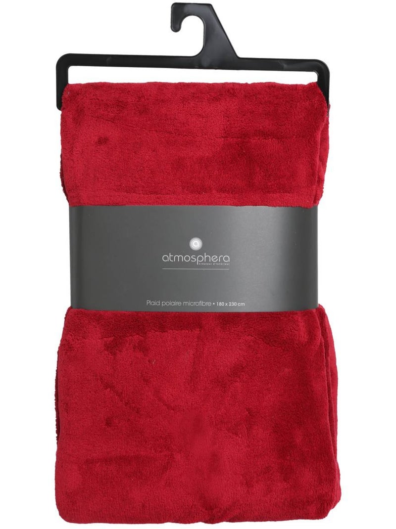 Plaid microfibre uni KIESA Rouge - Kiabi