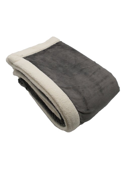 Plaid microvelours week-end double face - Kiabi Plaid microvelours week-end double face - Kiabi