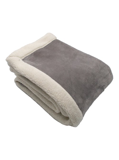 Plaid microvelours week-end double face - Kiabi Plaid microvelours week-end double face - Kiabi