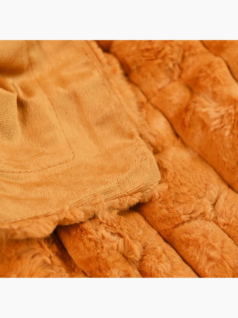 Plaid moelleux Orange - Kiabi