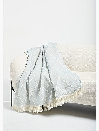 Plaid motif losanges coton texturé - AFIBEL