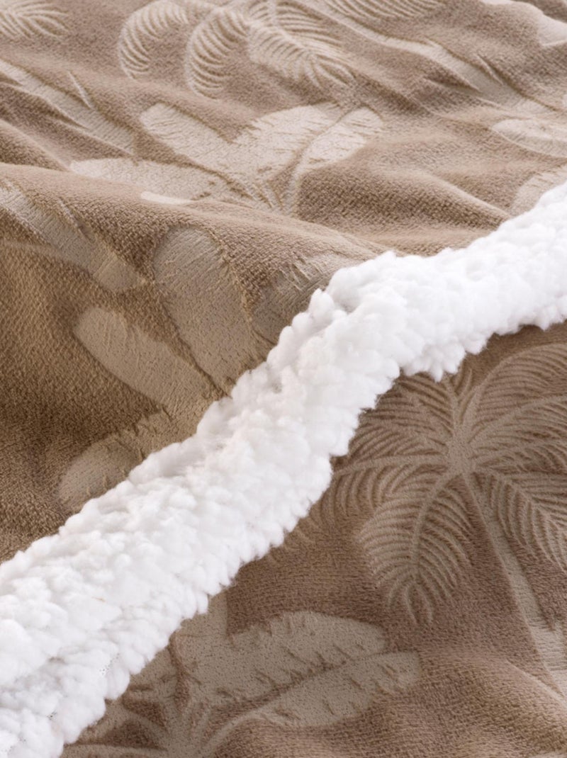 Plaid motif palmier 125x150cm Taupe - Kiabi