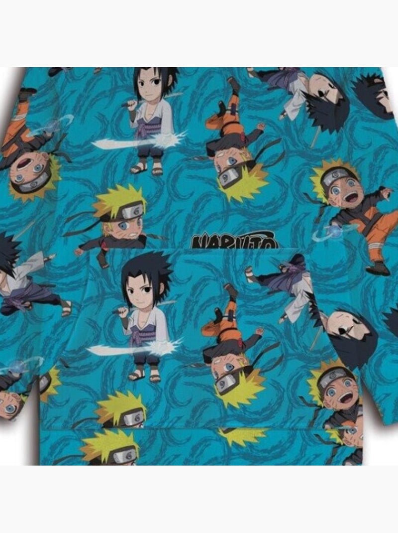Plaid Naruto Shippuden à Manches et Capuche Taille Unique S à L, NINJA Bleu - Kiabi