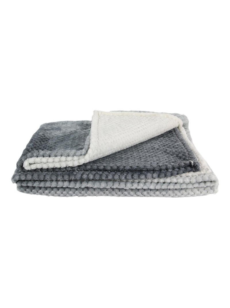 Plaid nid d'abeille TIE AND DYE Gris - Kiabi