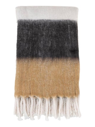 Plaid noir, blanc et marron 170 x 130 cm - House Nordic