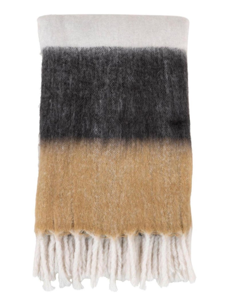Plaid noir, blanc et marron 170 x 130 cm - House Nordic Multicolore - Kiabi