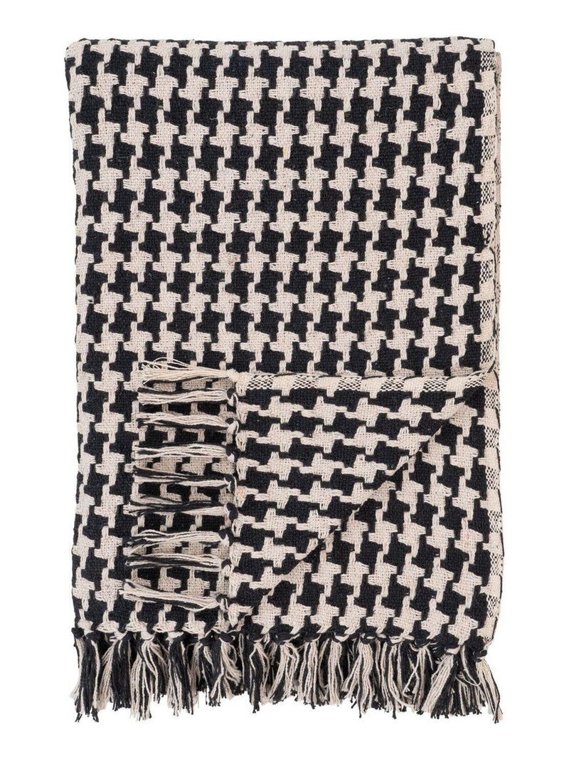 Plaid noir et beige 130 x 180 cm - House Nordic Noir mat - Kiabi