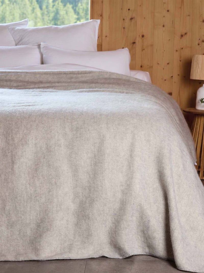 Plaid ou couverture chaude laine et mohair Gris clair - Kiabi