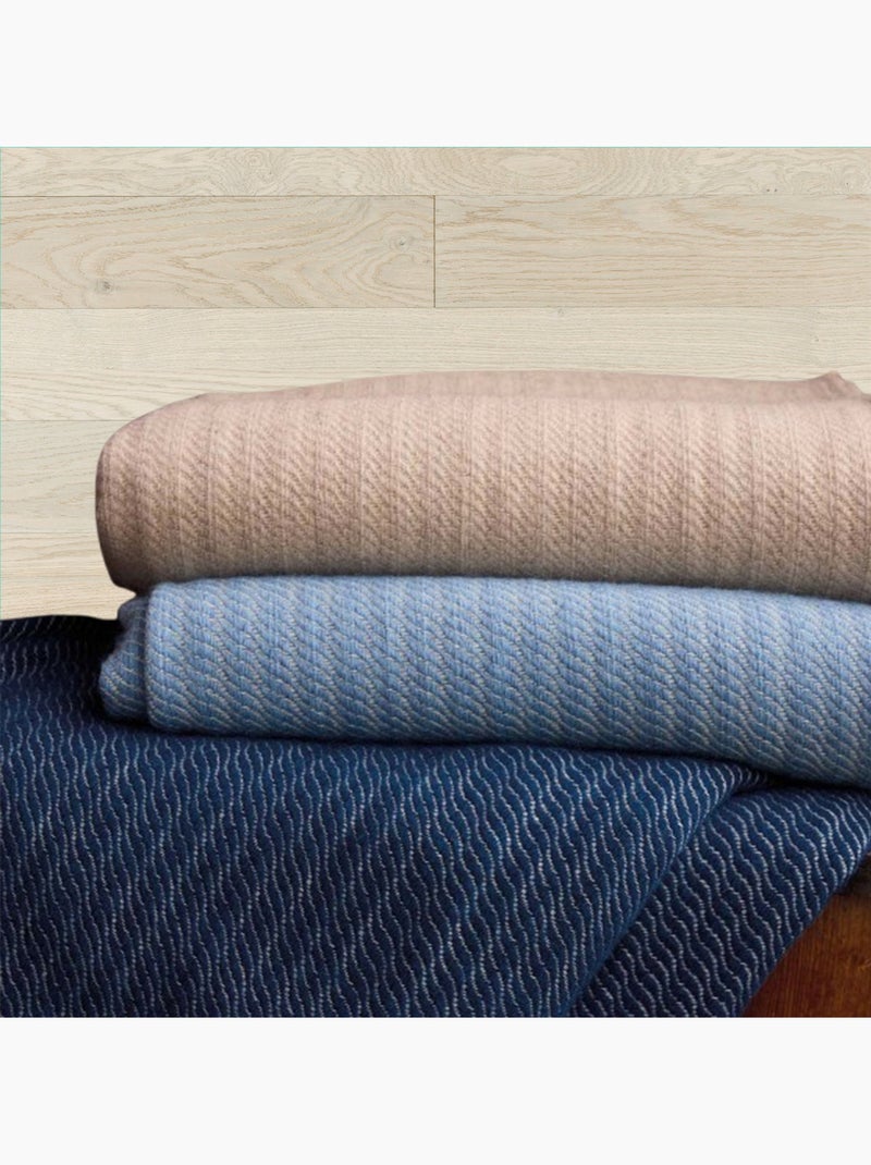 Plaid ou couvre-lit 100% laine Beige coquille - Kiabi