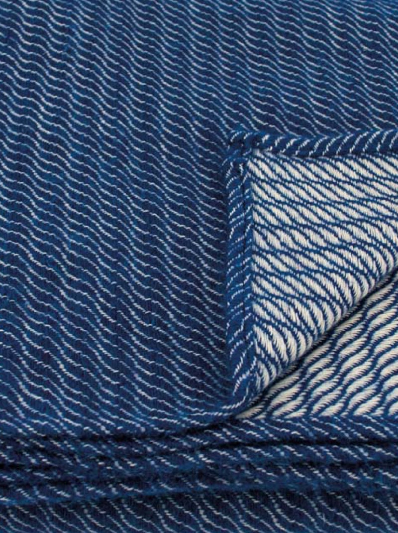 Plaid ou couvre-lit 100% laine Bleu foncé - Kiabi