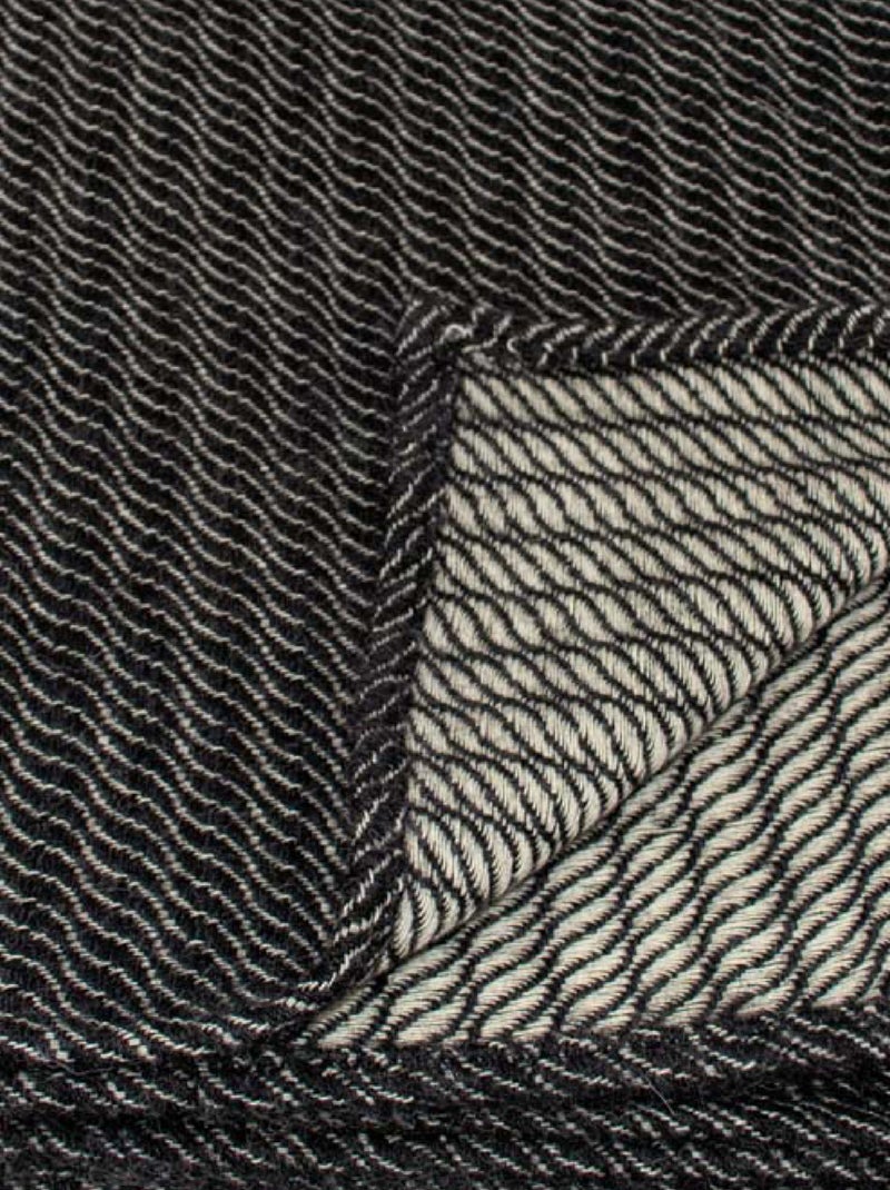 Plaid ou couvre-lit 100% laine gris anthracite - Kiabi