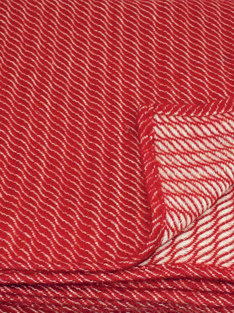 Plaid ou couvre-lit 100% laine Rouge - Kiabi