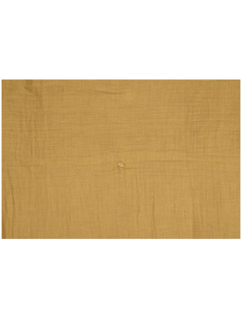 Plaid ou Edredon en gaze de coton Colors Jaune moutarde - Kiabi