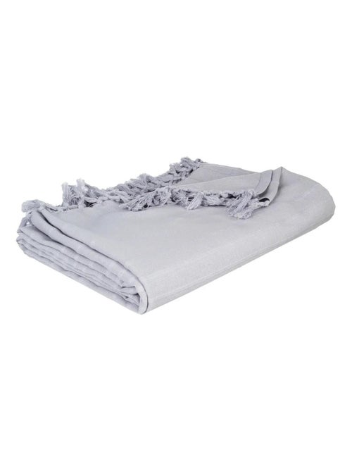 Plaid ou jete de canape en coton rayé - Kiabi