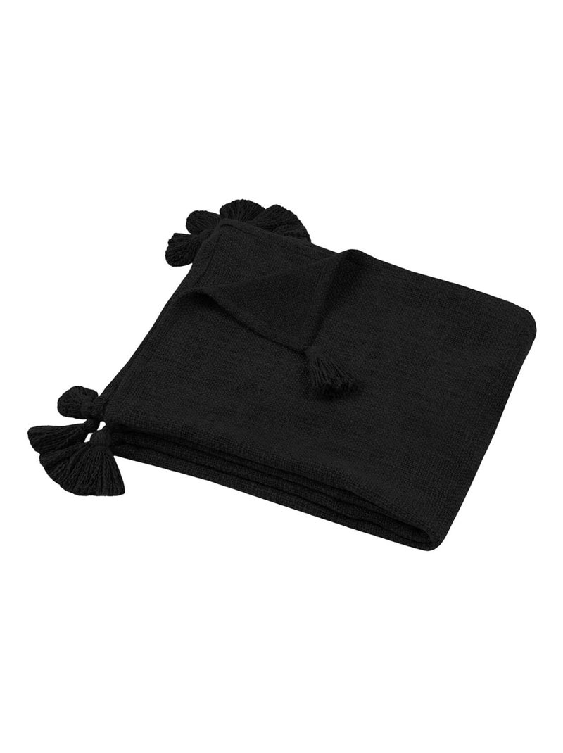 Plaid ou jeté de canapé Noir - Kiabi