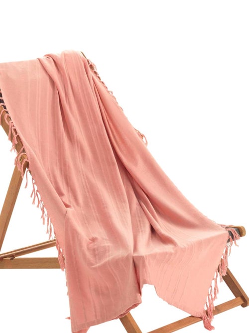 Plaid ou jete de fauteuil coton Collection Lilie - Kiabi