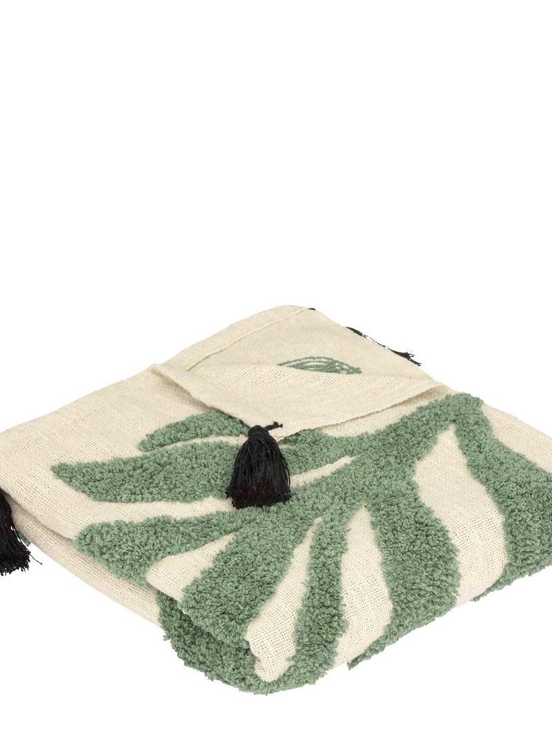 Plaid ou jete de lit 130 x 180 cm Cosy Vert - Kiabi